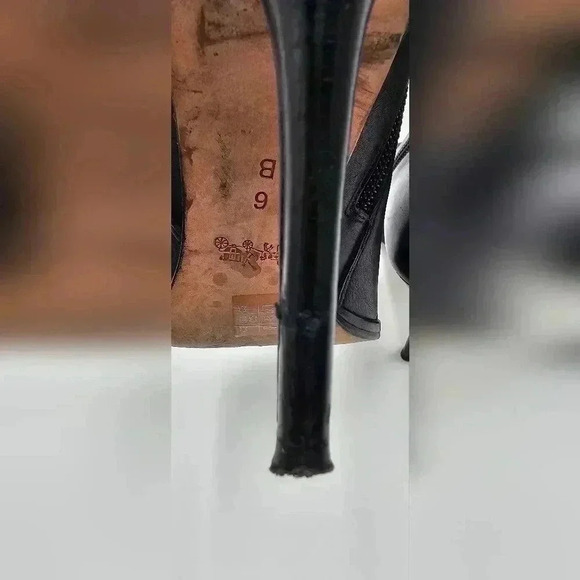 Coach Lolita Black Leather Bootie with Fringe Womens Size 6 - Picture 9 of 12